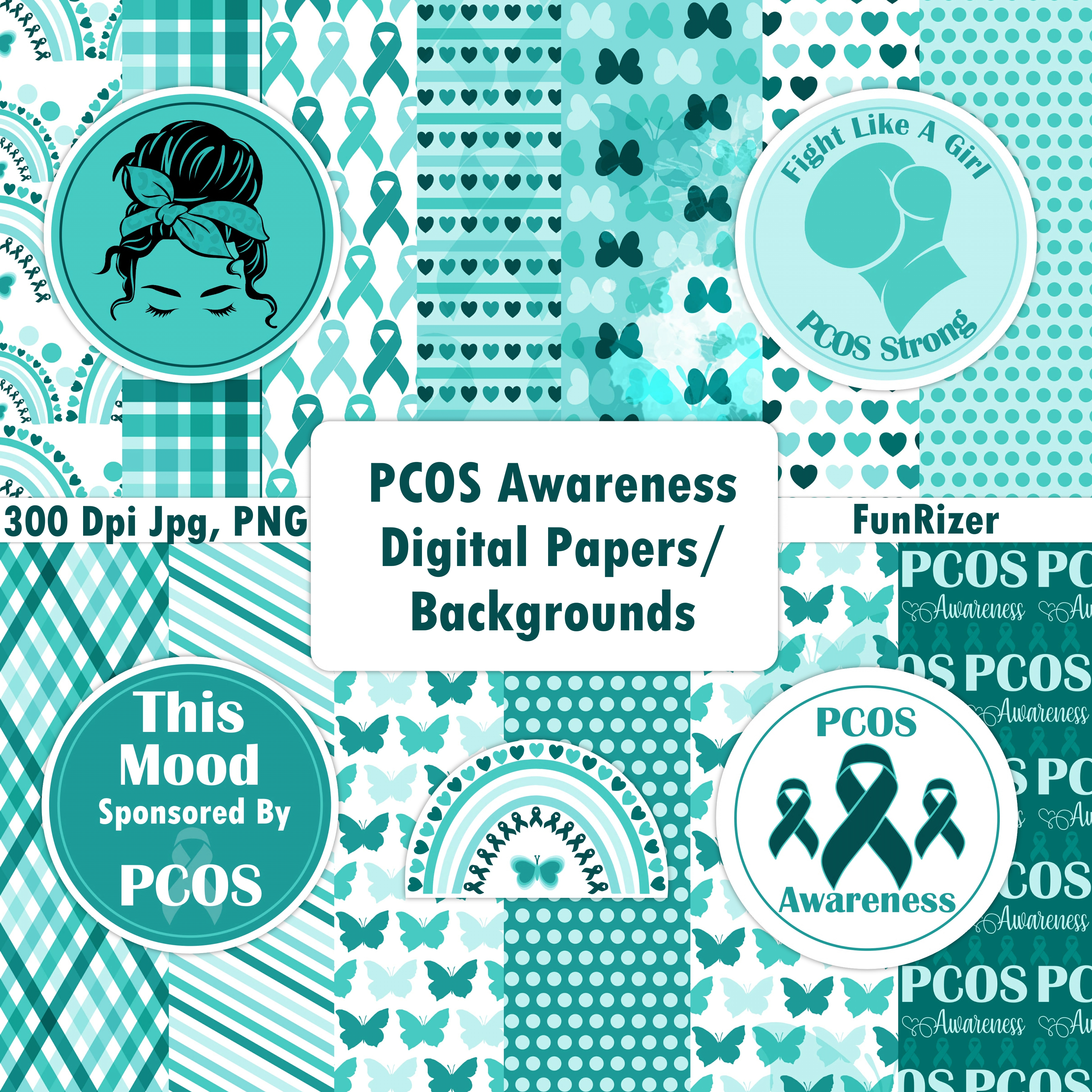 PCOS Awareness Digital Papers/Backgrounds