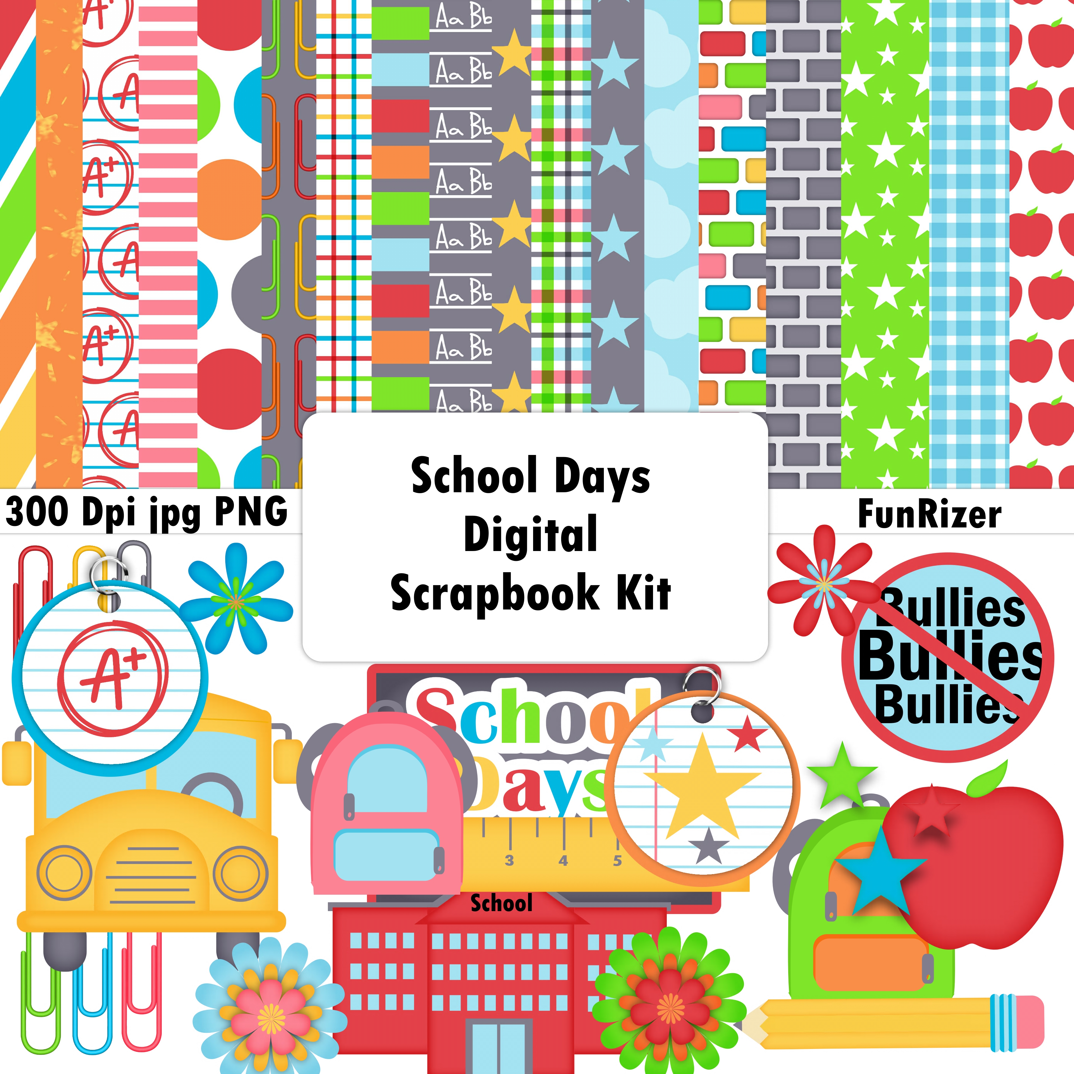 Back to School Digital Scrapbook Kit